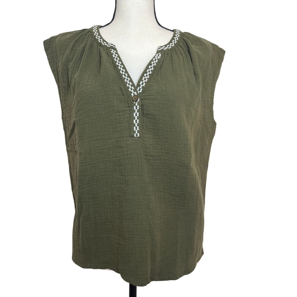 Madewell Tops Lightspun‎ Women's XXS Green Pullover Shirt Oversized Fit Flowy
